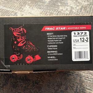 Source Unknown Trac Star Boys Adjustable Roller Skates - Red and Black